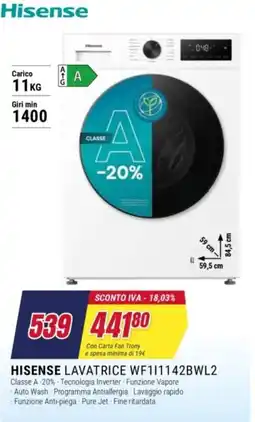 Trony Hisense lavatrice wf111142bwl2 offerta