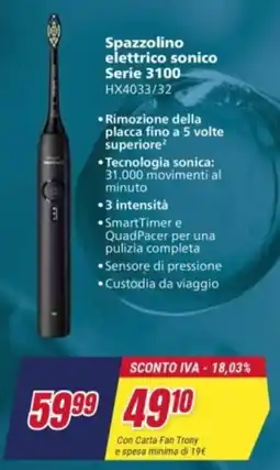 Trony Spazzolino elettrico sonico Serie 3100 offerta