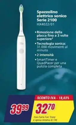Trony Spazzolino elettrico sonico Serie 2100 offerta