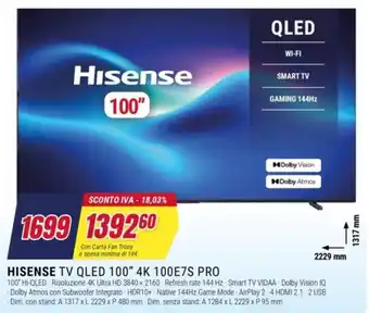 Hisense TV QLED 100" 4K 100E7S PRO