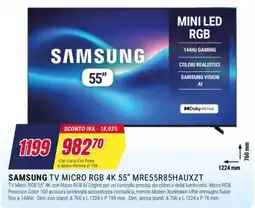 Trony Samsung TV Micro RGB 4K 55" offerta