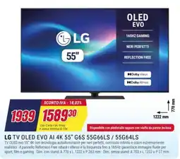 Trony LG TV OLED EVO AI 4K 55" offerta