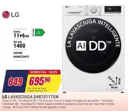 Trony LG Lavasciuga D4R7011TSW offerta
