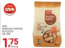 Carni e Affini Supermercati Crai arachidi tostate in guscio offerta