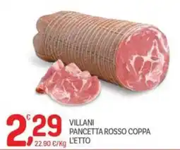 Carni e Affini Supermercati Villani Pancetta Rosso Coppa offerta