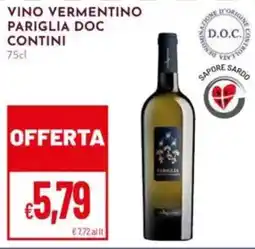 Pan Vino Vermentino Pariglia DOC Contini offerta
