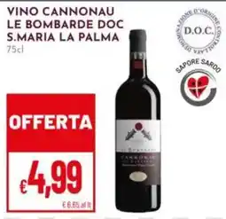 Pan Vino Cannonau Le Bombarde Doc S.Maria La Palma offerta