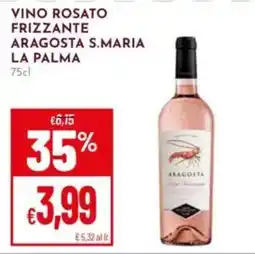 Pan Vino rosato frizzante aragosta s.maria la palma offerta