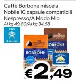 MAX Supermercati Caffè Borbone miscela Nobile offerta