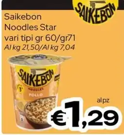 MAX Supermercati Saikebon Noodles Star Pollo offerta