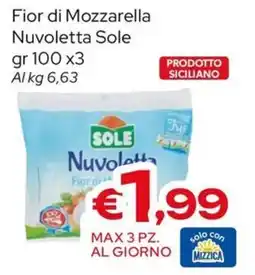 MAX Supermercati Fior di Mozzarella Nuvoletta Sole offerta