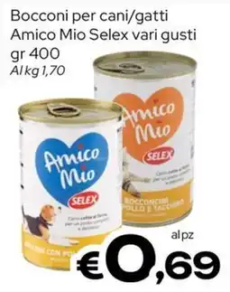 MAX Supermercati Bocconi per cani/gatti Amico Mio Selex offerta