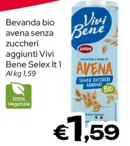 MAX Supermercati Beverage bio oat without added sugars Vivi Bene Selex offerta