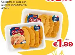 MAX Supermercati Cotolette di pollo Martini offerta