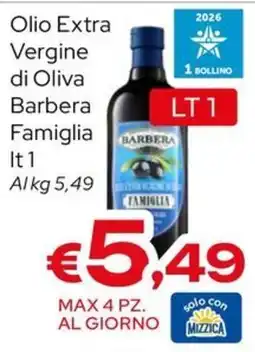MAX Supermercati Olio Extra Vergine di Oliva Barbera Famiglia offerta
