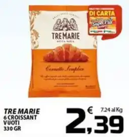 SpesaPiù Supermercati Tre Marie 6 croissant vuoti offerta