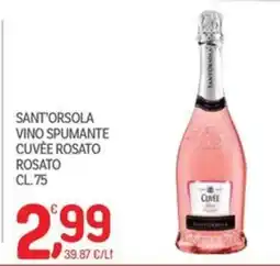 Carni e Affini Supermercati Sant'Orsola vino spumante cuvée rosato offerta