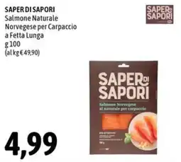 Madis Saper di Sapori Salmone Norvegese al naturale per carpaccio offerta