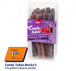 Action Candy Tubes Becky's offerta