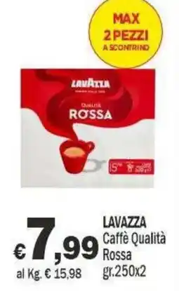 Primo Prezzo Lavazza Caffè Qualità Rossa offerta