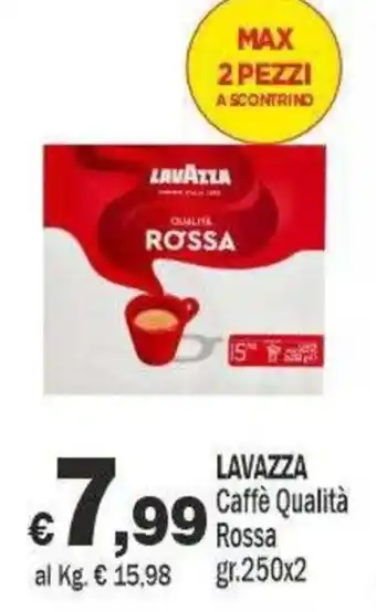 Primo Prezzo Lavazza Caffè Qualità Rossa offerta