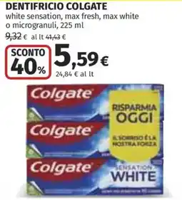 Coop Superstore Dentifricio Colgate white sensation, max fresh, max white o microgranuli offerta