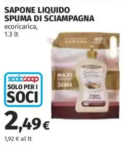 Coop Superstore Sapone liquido spuma di sciampagna ecoricarica offerta