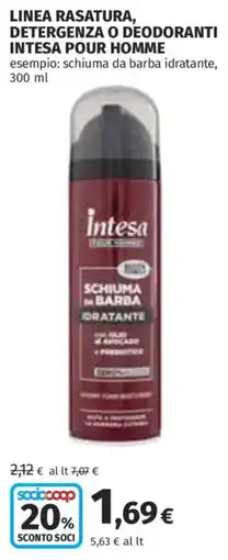 Coop Superstore Schiuma da barba idratante Intesa offerta