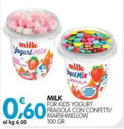 Le Delizie del Sud Milk for kids yogurt fragola con confetti/marshmallow offerta