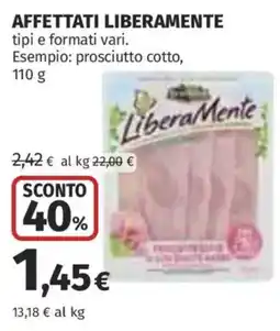 Coop Superstore Prosciutto cotto LiberaMente offerta