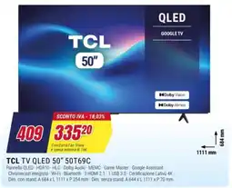 Trony TCL TV QLED 50" offerta