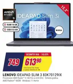 Trony Lenovo Ideapad Slim 3 offerta