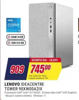 Trony Lenovo Ideacentre Tower 90XW00A2IX offerta