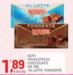 Carni e Affini Supermercati Novi Tavoletta di cioccolato offerta