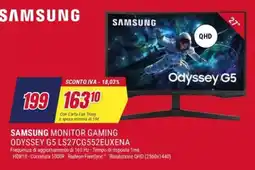 Trony Samsung monitor gaming Odyssey G5 offerta