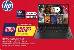 Trony HP Notebook Omen Gaming 15-GA0032NLX offerta
