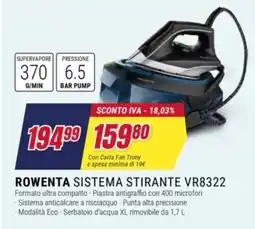 Trony Rowenta sistema stirante VR8322 offerta