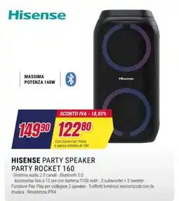 Trony Hisense Party Speaker Party Rocket 160 offerta