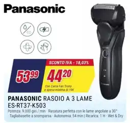 Trony Panasonic rasoio a 3 lame offerta