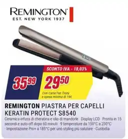 Trony Remington piastra per capelli keratin protect s8540 offerta