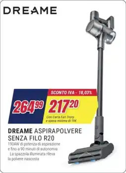 Trony Dreame aspirapolvere senza filo R20 offerta