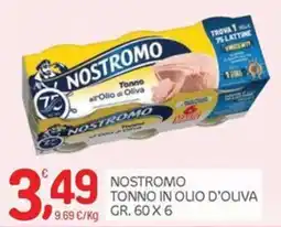 Carni e Affini Supermercati Nostromo tonno in olio d'oliva offerta