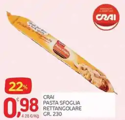 Carni e Affini Supermercati Crai pasta sfoglia rettangolare offerta