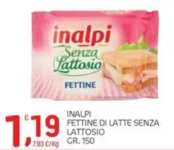 Carni e Affini Supermercati Inalpi fettine di latte senza lattosio offerta