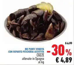 Conad Cozze allevate in Spagna offerta