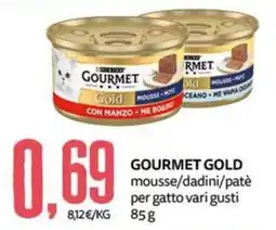 PRO7 Supermercati Gourmet Gold mousse/dadini/patè per gatto vari gusti offerta