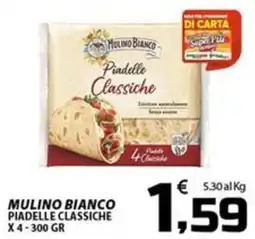 SpesaPiù Supermercati Mulino Bianco Piadelle Classiche offerta