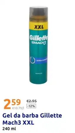 Action Gel da barba Gillette Mach3 XXL offerta