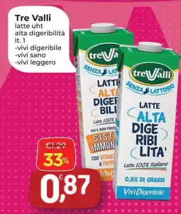 Carni e Affini Supermercati Tre Valli latte uht alta digeribilità offerta