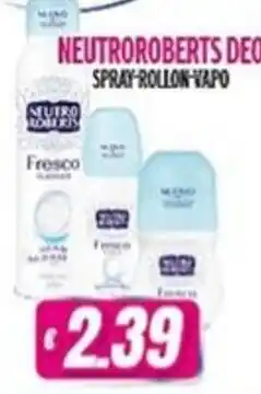 Vitulano Drugstore Neutro Roberts deodorante spray roll-on vapo fresco offerta